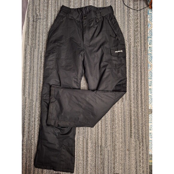 SkiGear Mens Insulated Cargo Ski  Pants Sz Large Black Weatherproof Outdoors - Picture 2 of 14